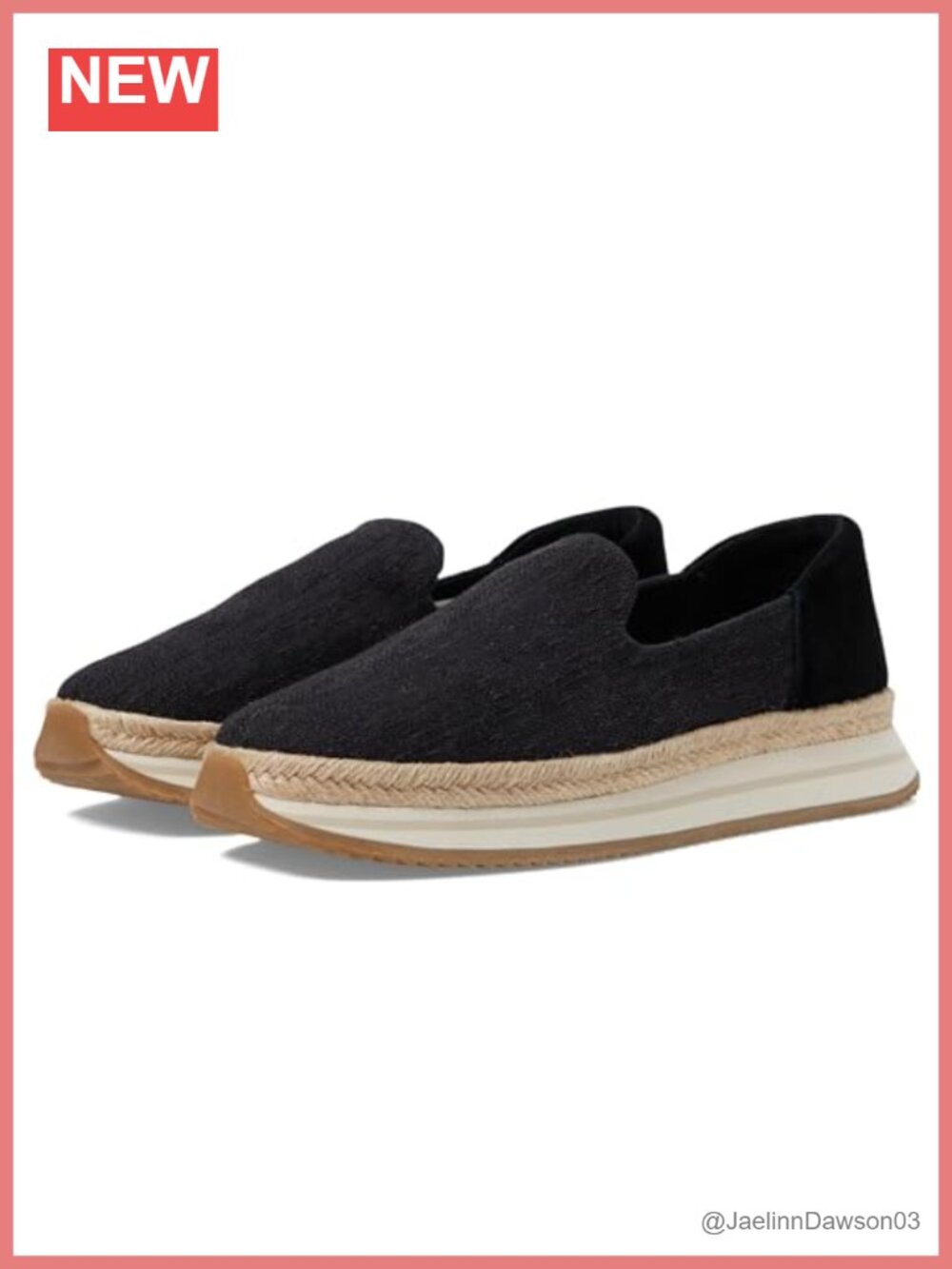 TOMS Jocelyn Womens Espadrilles Canvas Slip-On Breathable Flat